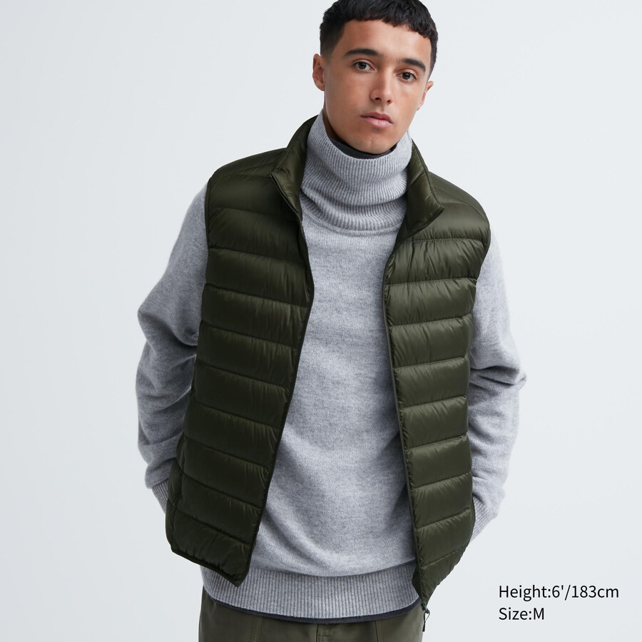 uniqlo ultra light down quilted herrjackor olivgrön