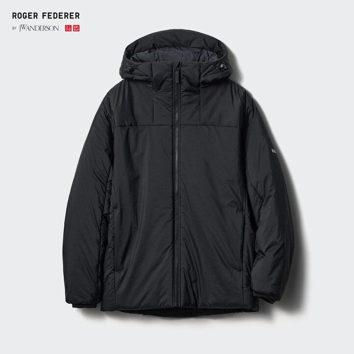 svarta uniqlo light warm vadderade herrjackor