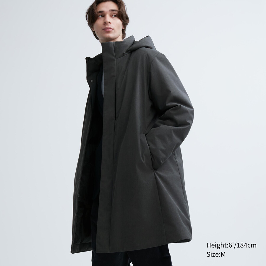 mörkgrå uniqlo hybrid dunjackor för herr