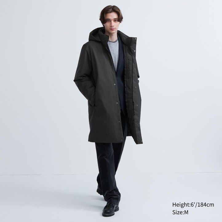 mörkgrå uniqlo hybrid dunjackor för herr