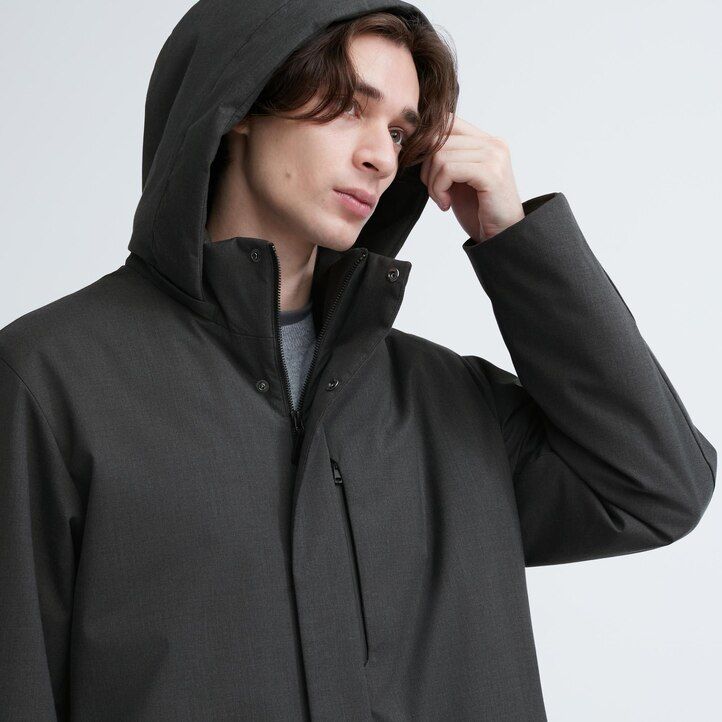 mörkgrå uniqlo hybrid dunjackor för herr