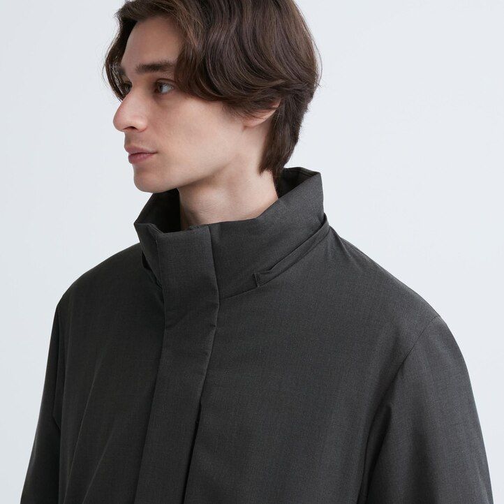 mörkgrå uniqlo hybrid dunjackor för herr