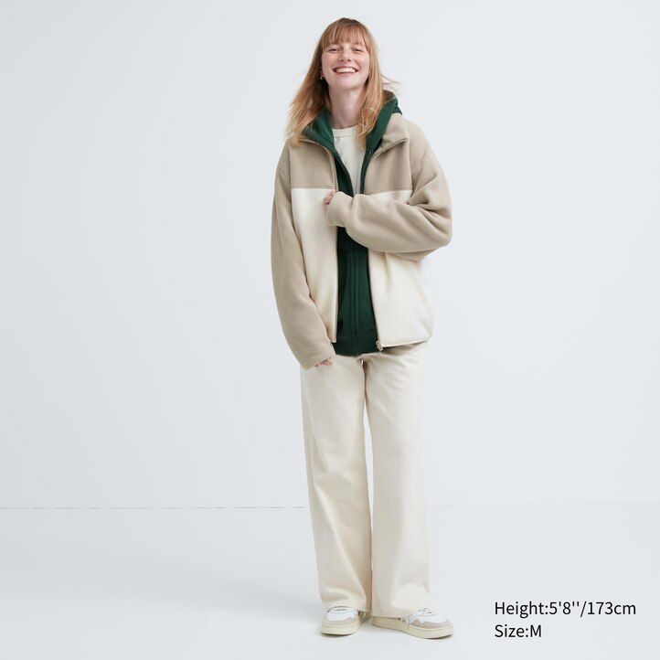 uniqlo fleece zipless herrjackor grå