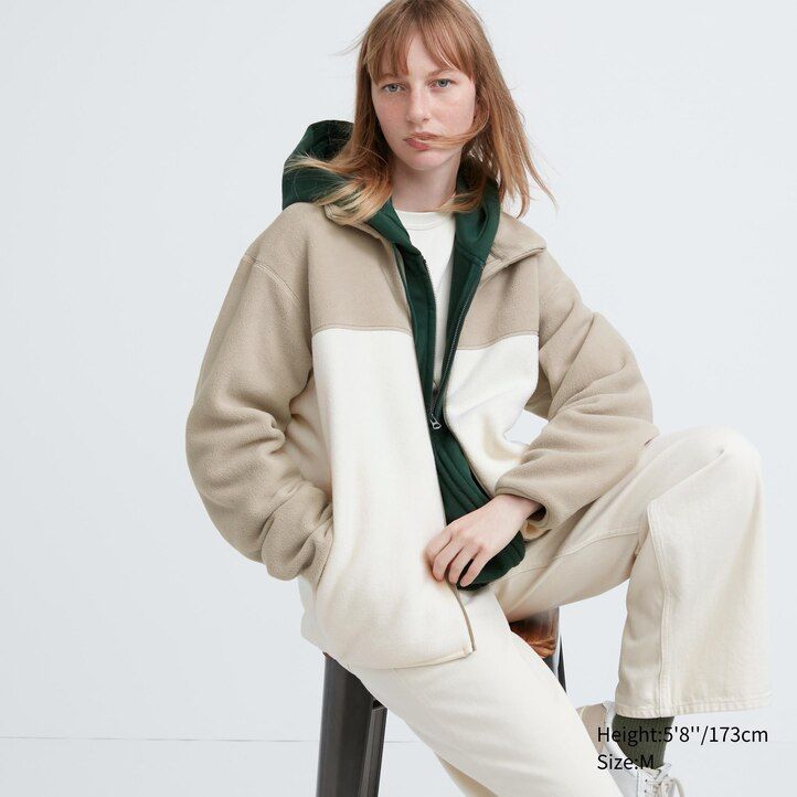 uniqlo fleece zipless herrjackor grå