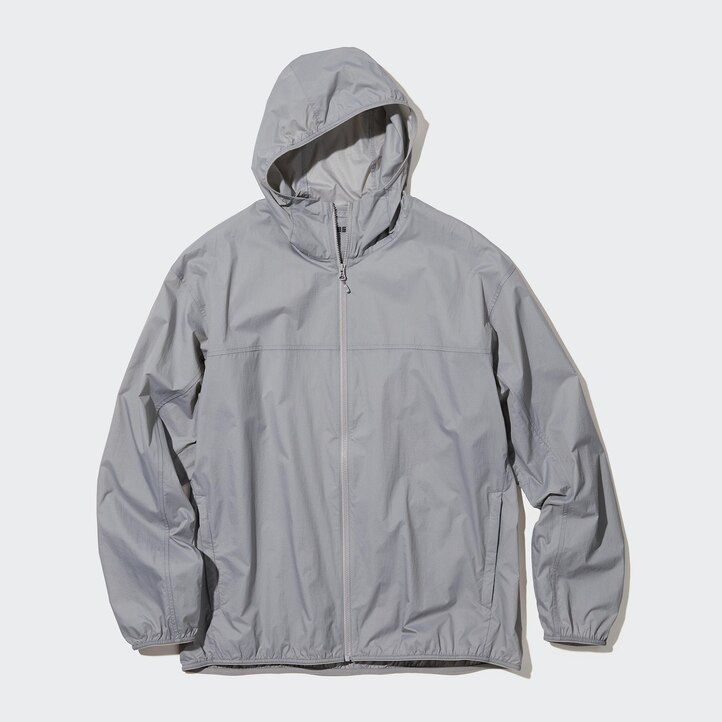 orange uniqlo herrjackor med uv-skydd och 3d-snitt fickor