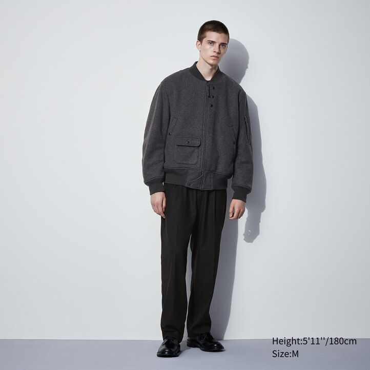 uniqlo heattech varm vadderad blouson herrjackor mörkgrå