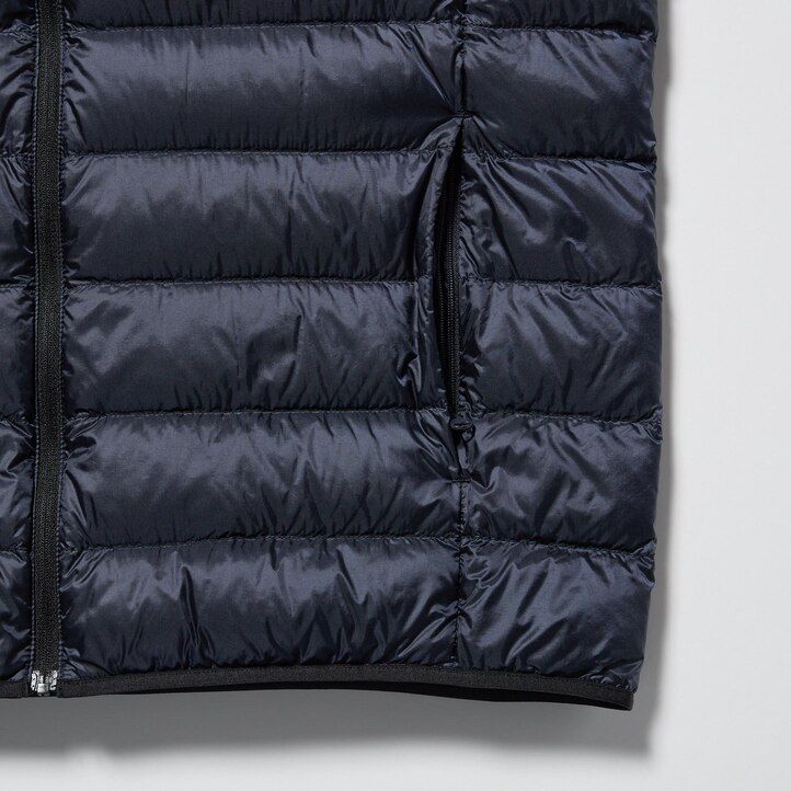 marinblå uniqlo ultra light dunjackor för herr
