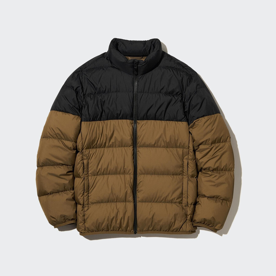 bruna uniqlo ultra light down 3d cut-jackor för män