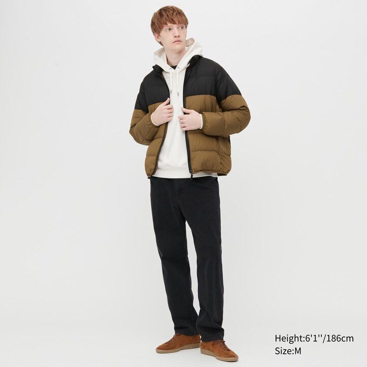 bruna uniqlo ultra light down 3d cut-jackor för män