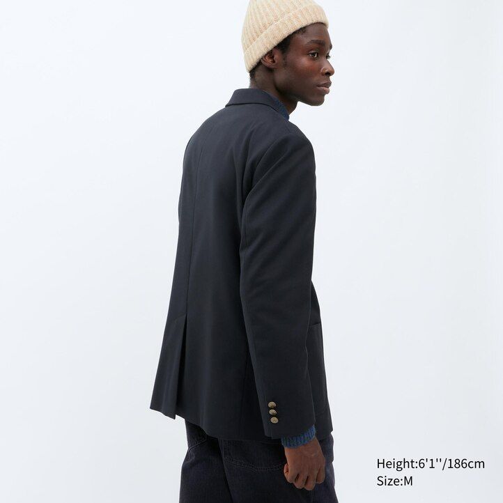 uniqlo skräddarsydda jackor marinblå för män