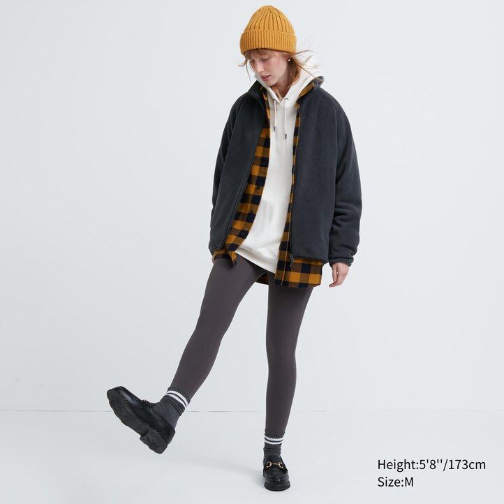 marinblå uniqlo fleecejackor med dragkedja för män