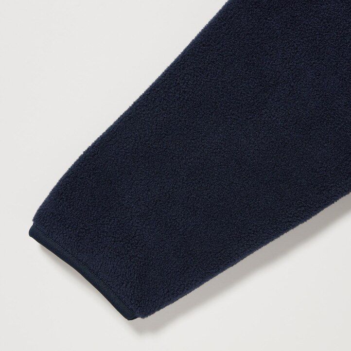 marinblå uniqlo fleecejackor med dragkedja för män