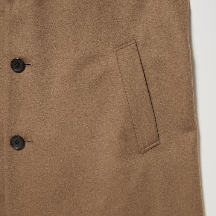 uniqlo ullblandad chesterfieldjacka i svart för män