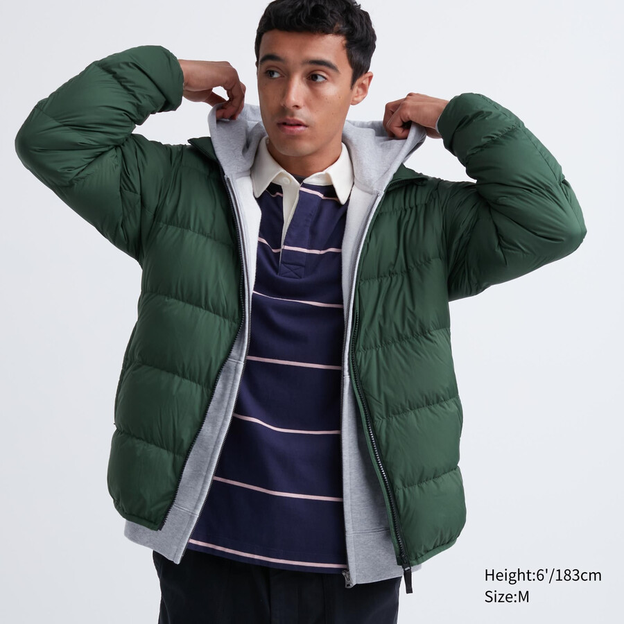 gröna uniqlo ultra light down 3d cut herrjackor