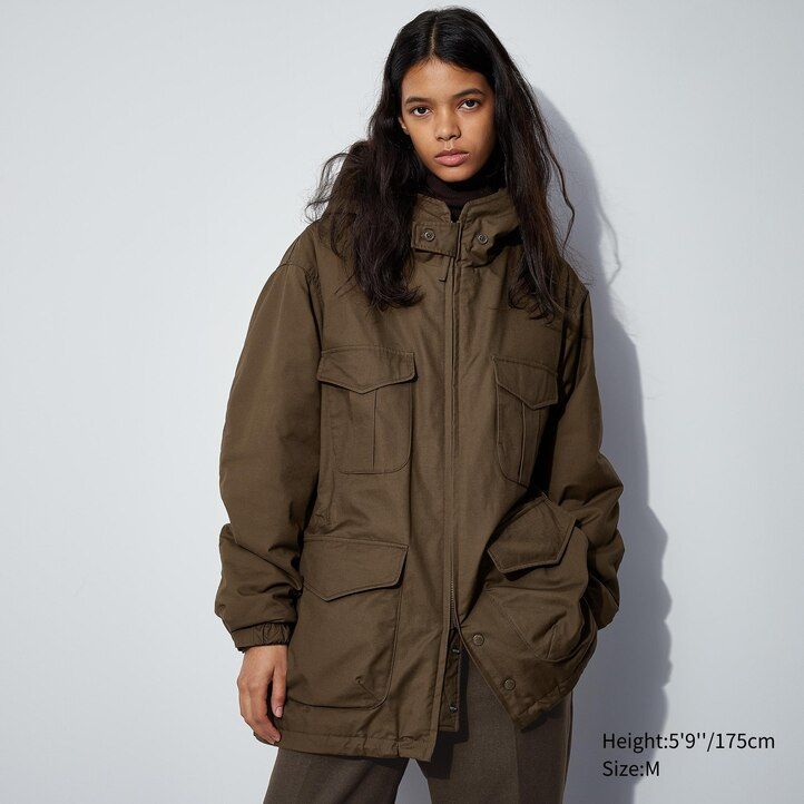 uniqlo heattech varm vadderad utility jacka herr svart