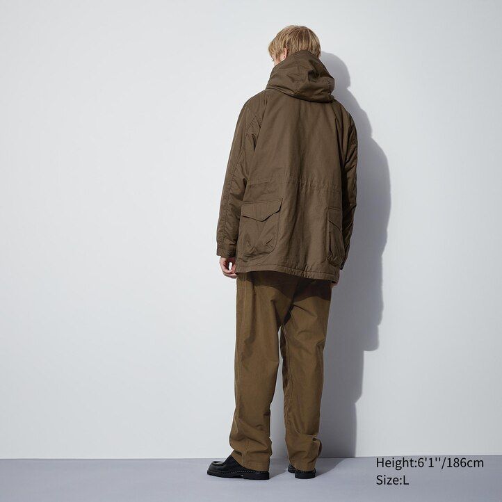 uniqlo heattech varm vadderad utility jacka herr svart