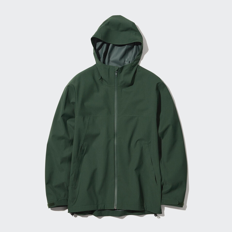 olivgrön uniqlo blocktech 3d cut herrjackor