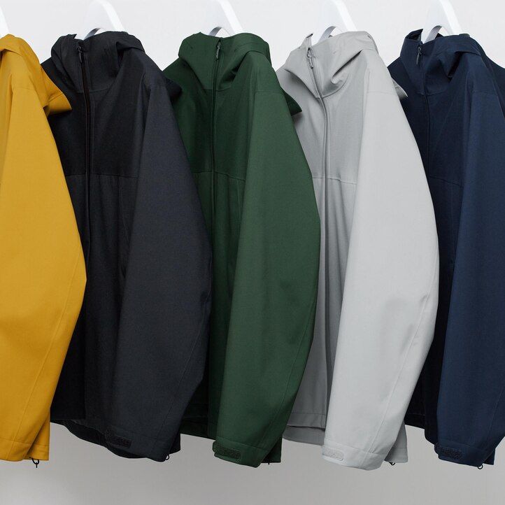 olivgrön uniqlo blocktech 3d cut herrjackor