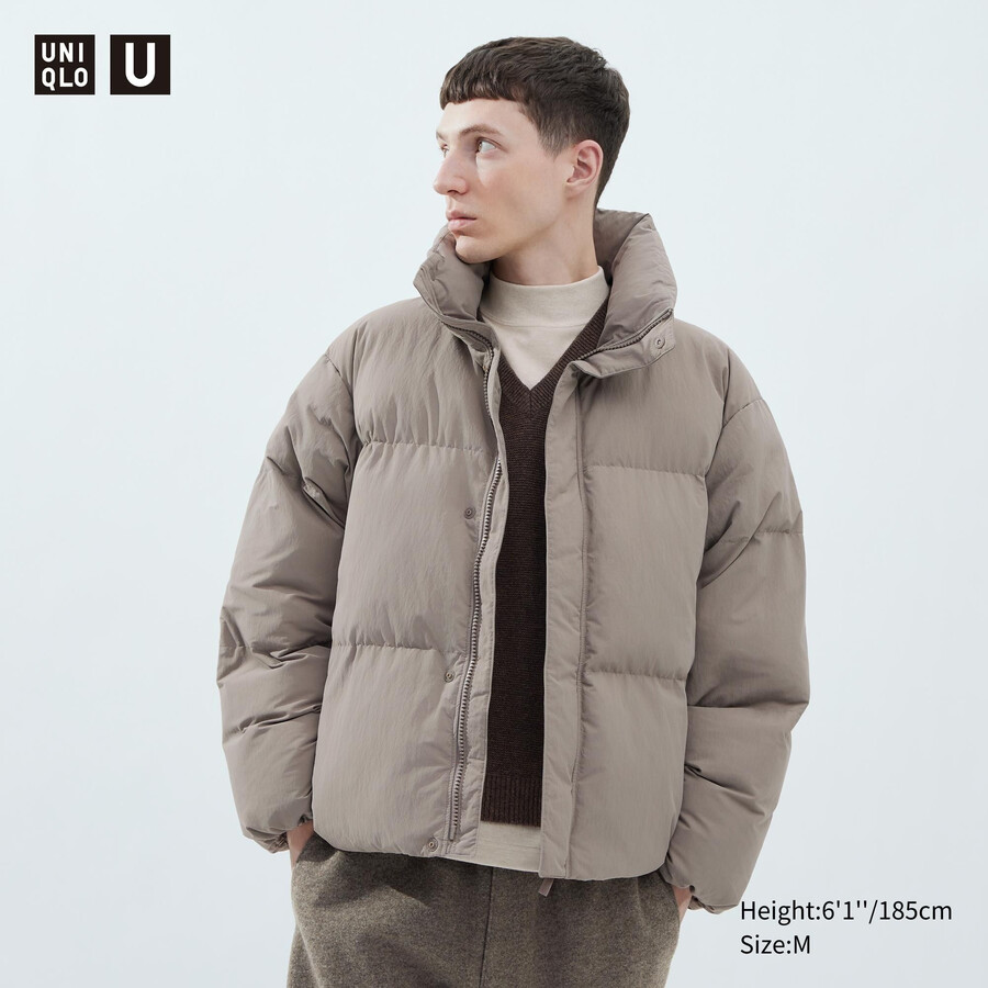 uniqlo vadderade volym herrjackor beige
