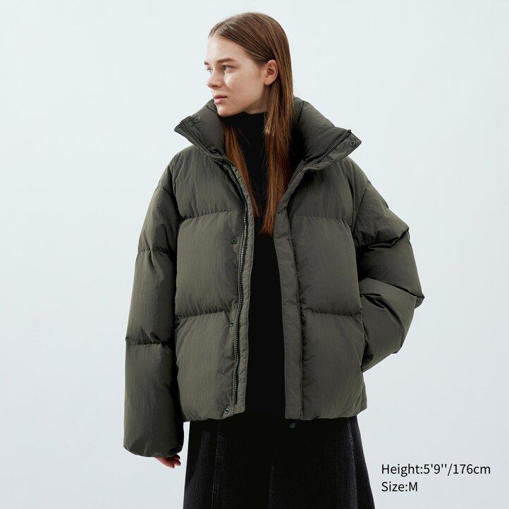 uniqlo vadderade volym herrjackor beige
