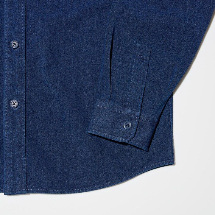 blå uniqlo denim jersey herrjackor