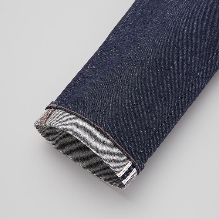 uniqlo selvedge stretch slim fit säsongen 2021 herrjeans marinblå