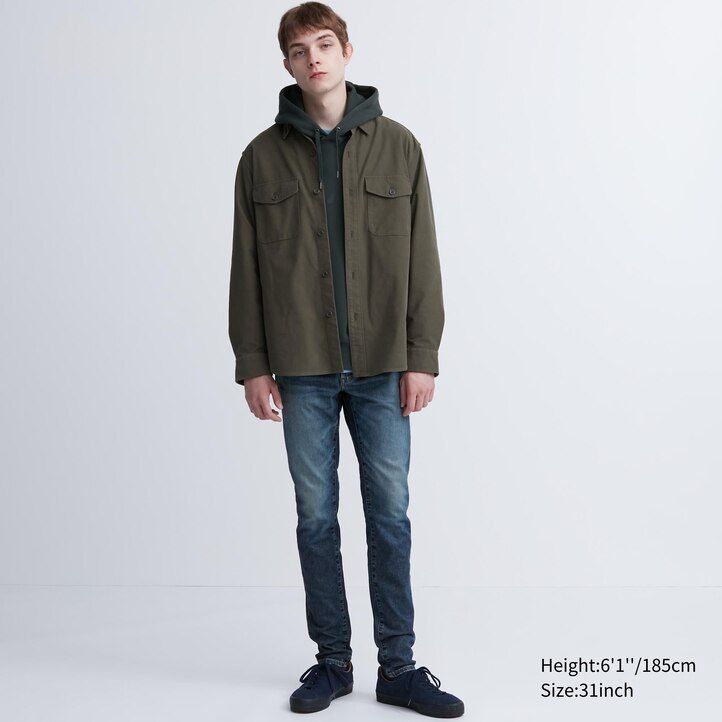 grå uniqlo ultra stretch skinny fit herrjeans