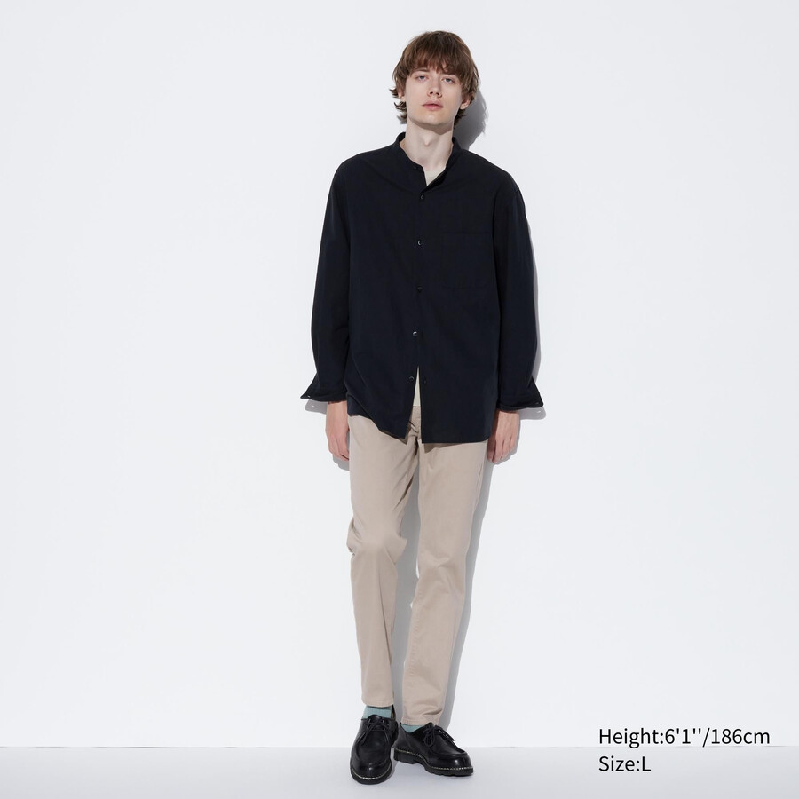 beige uniqlo ultra stretch skinny fit herrjeans i färg