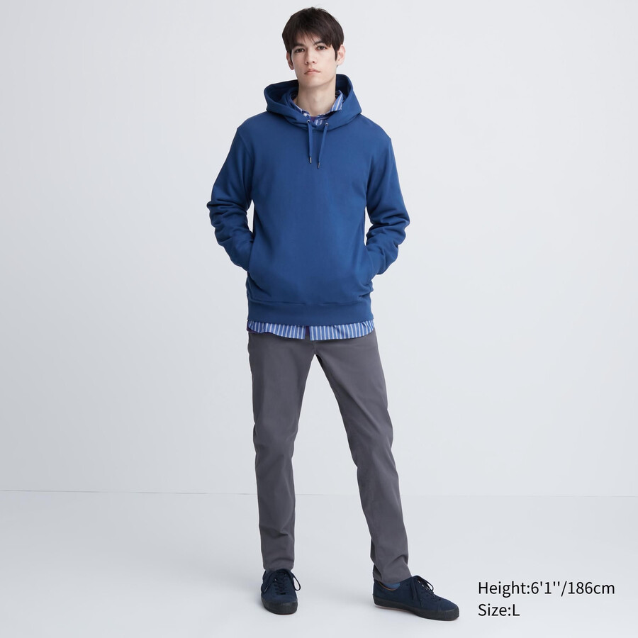 grå uniqlo ultra stretch skinny fit herrjeans i färg