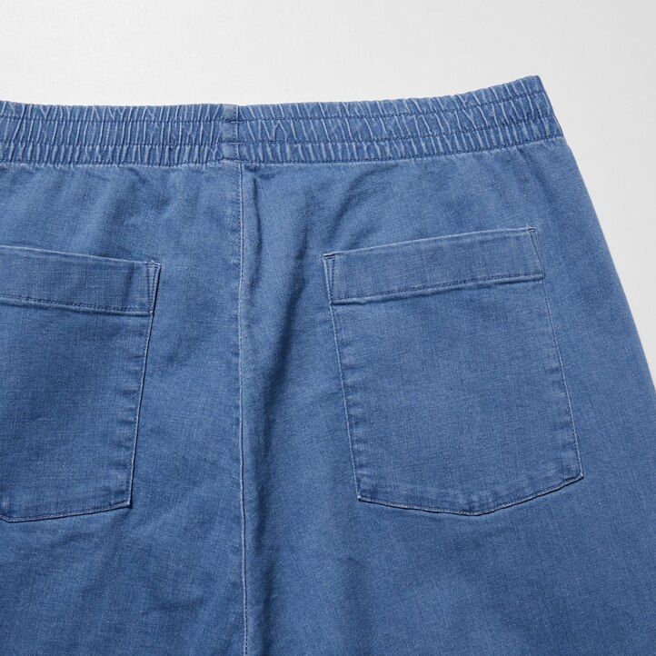 blå uniqlo herrjeans med avslappnad passform och ankellånga