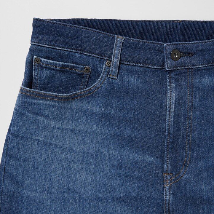 uniqlo ezy ultra stretch slim fit herrjeans blå
