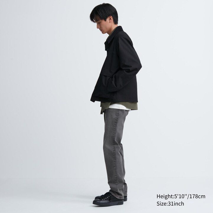 grå uniqlo slim fit herrjeans