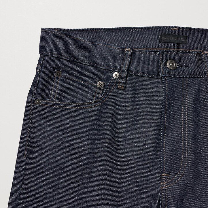 herr uniqlo selvedge stretch slim fit jeans marinblå
