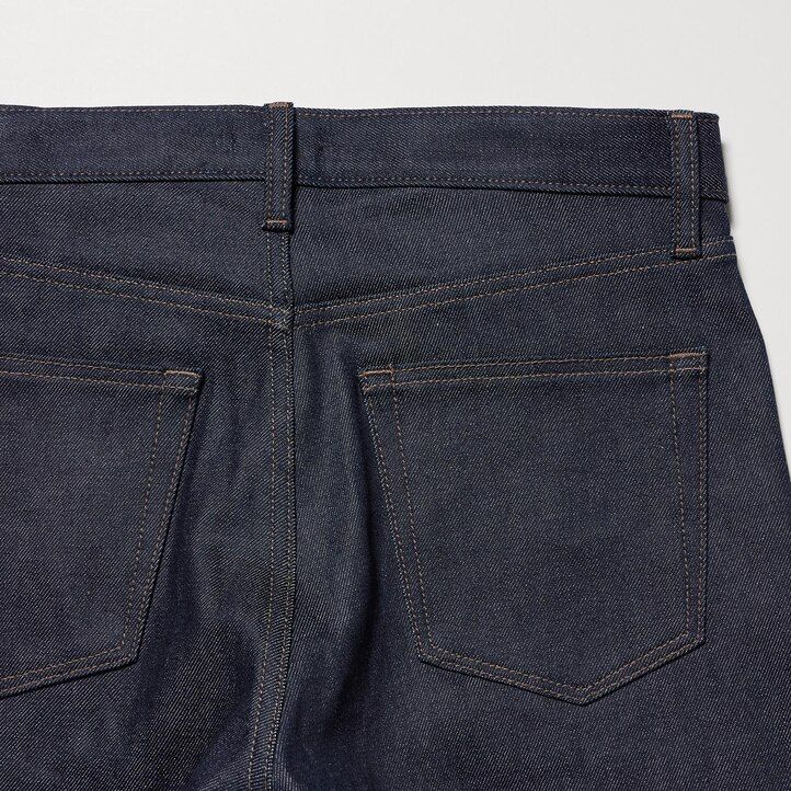 herr uniqlo selvedge stretch slim fit jeans marinblå