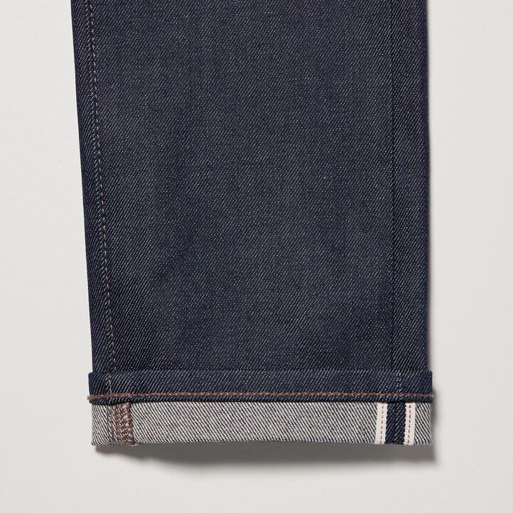 herr uniqlo selvedge stretch slim fit jeans marinblå