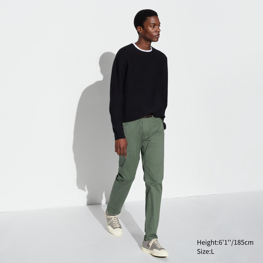 uniqlo ultra stretch skinny fit colour herrjeans olivgröna