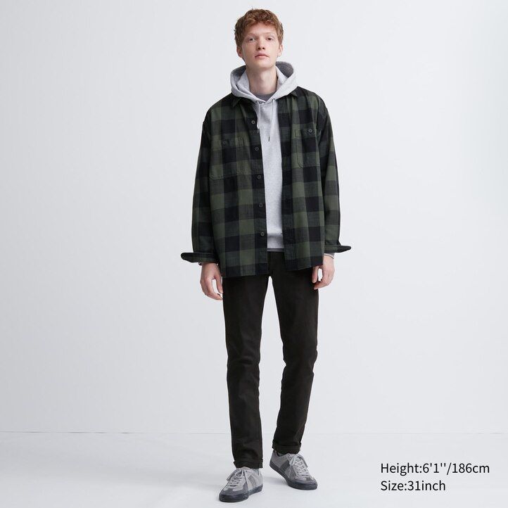 herr uniqlo selvedge stretch slim fit jeans svarta