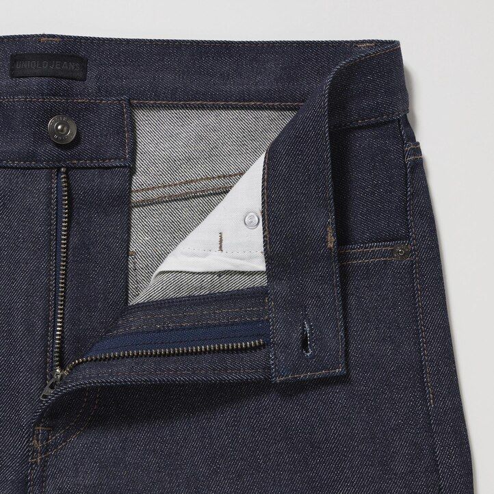 herr uniqlo selvedge stretch slim fit jeans svarta