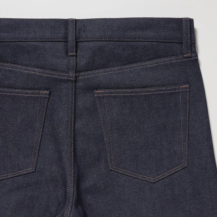 herr uniqlo selvedge stretch slim fit jeans svarta