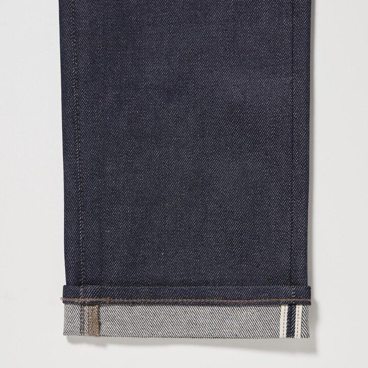 herr uniqlo selvedge stretch slim fit jeans svarta