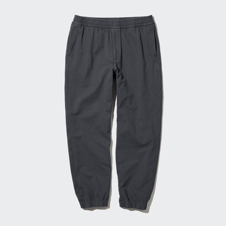 beige uniqlo tvättad jersey ankellånga herrjoggingbyxor