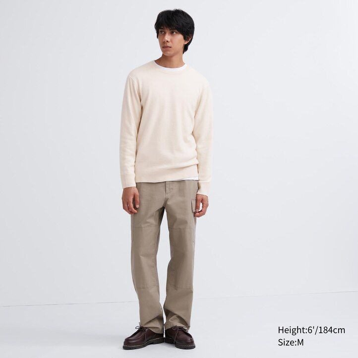bruna uniqlo 100 shmere herrtröjor med rund hals
