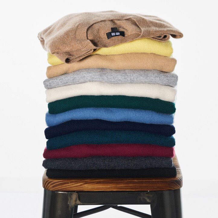 bruna uniqlo 100 shmere herrtröjor med rund hals