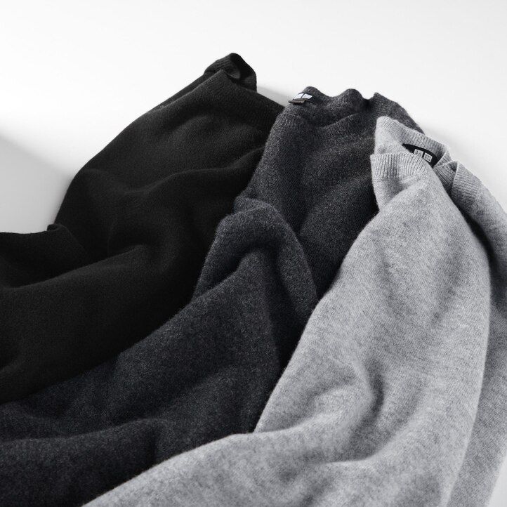 bruna uniqlo 100 shmere herrtröjor med rund hals