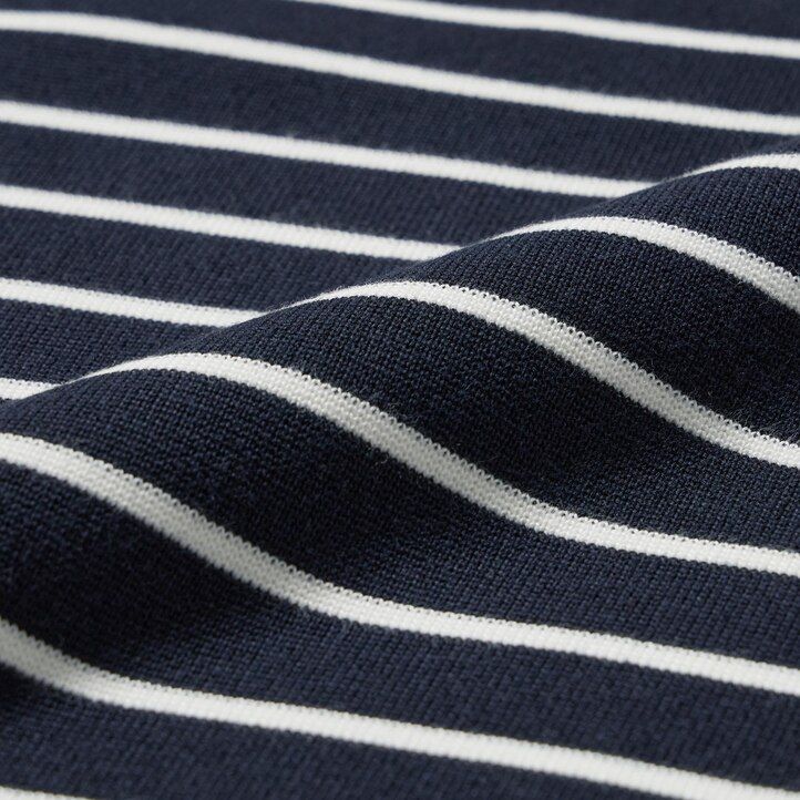 uniqlo washable milano ribbed randig rund hals herrtröjor marinblå