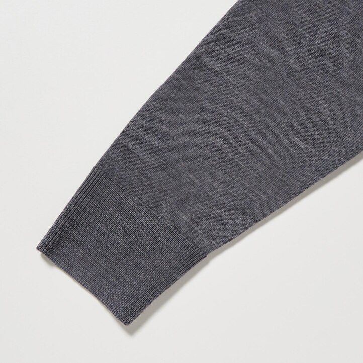 uniqlo extra fine merino v-ringad herrtröja grön