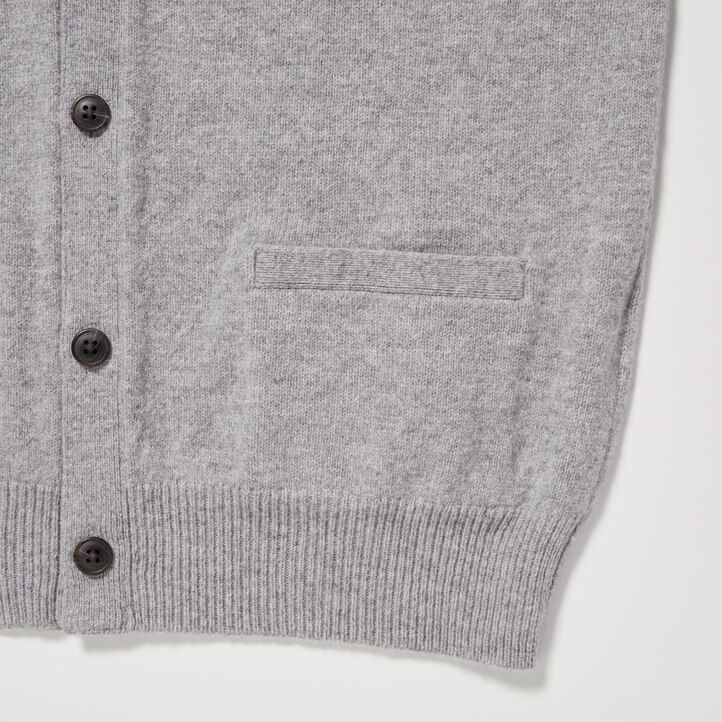 uniqlo premium lammullströjor med v-ringning för herrar grå