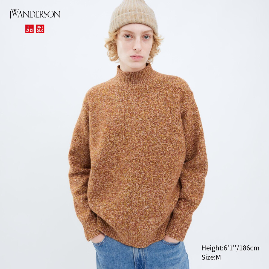orange uniqlo soufflégarn herrtröjor med hårringning