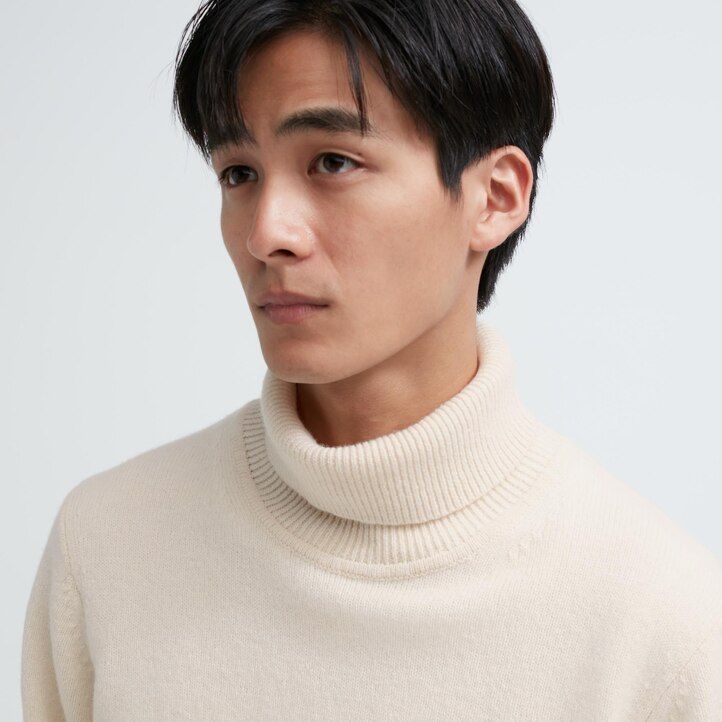 uniqlo premium lammull herrtröjor blå