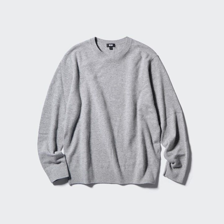 uniqlo 100 shmere rundhalsad tröja för män marinblå